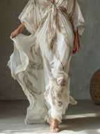 Valentina | Women's Maxi Dress with Twist Front and Dolman Sleeves