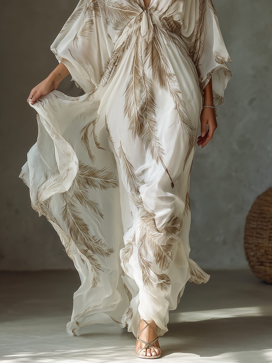Valentina | Women's Maxi Dress with Twist Front and Dolman Sleeves