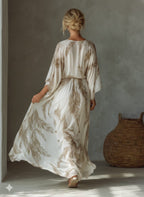 Valentina | Women's Maxi Dress with Twist Front and Dolman Sleeves