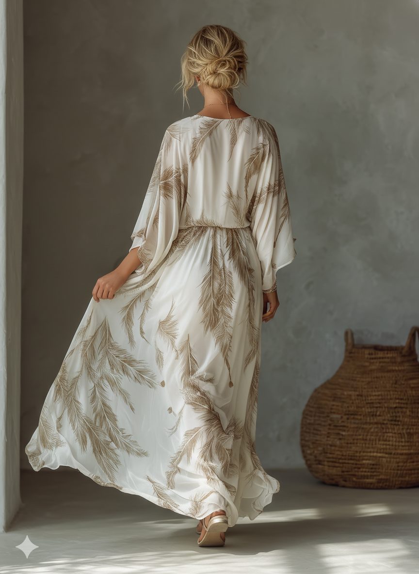 Valentina | Women's Maxi Dress with Twist Front and Dolman Sleeves