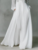 Roxana | Women's Linen Blend Maxi Shirt Dress with Stand Collar and Pockets