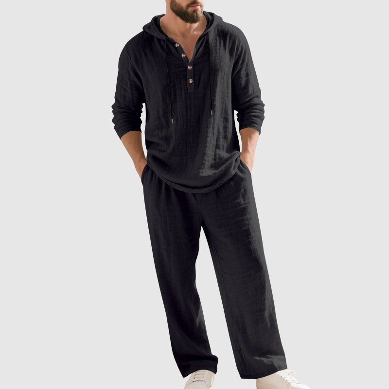 Lorenz | Men's Linen Relaxed-Fit Set with Hood