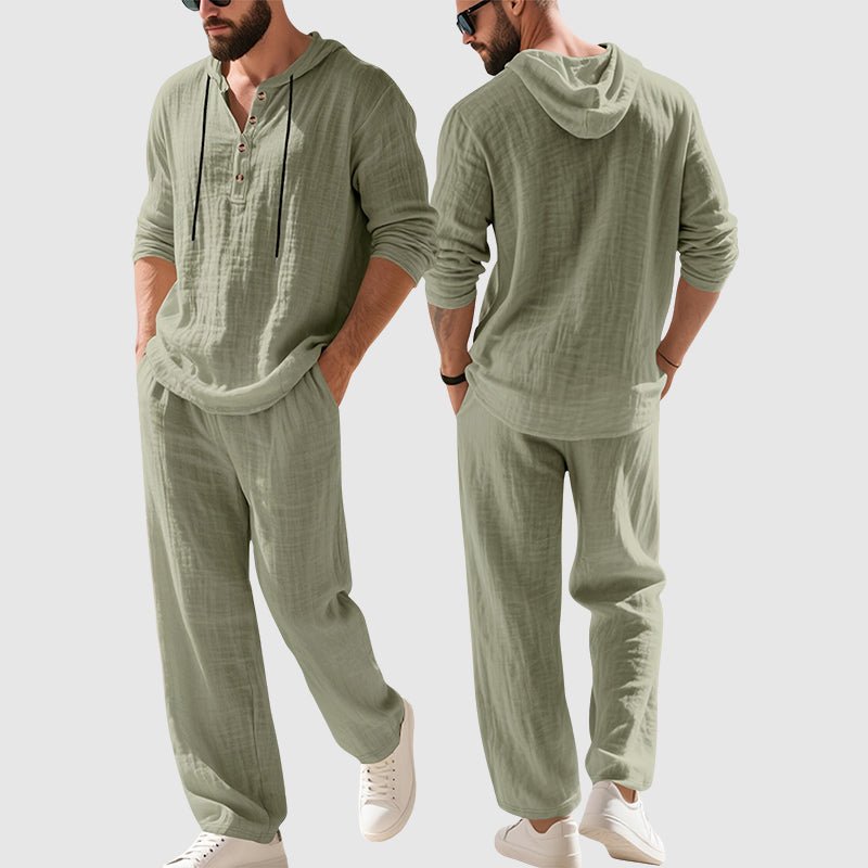 Lorenz | Men's Linen Relaxed-Fit Set with Hood