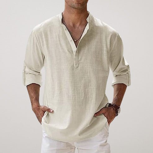 Hakon | Men's Linen Relaxed Fit Shirt with Long Sleeves