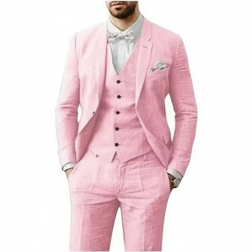 Marek | Men's Linen Three-Piece Wedding Suit