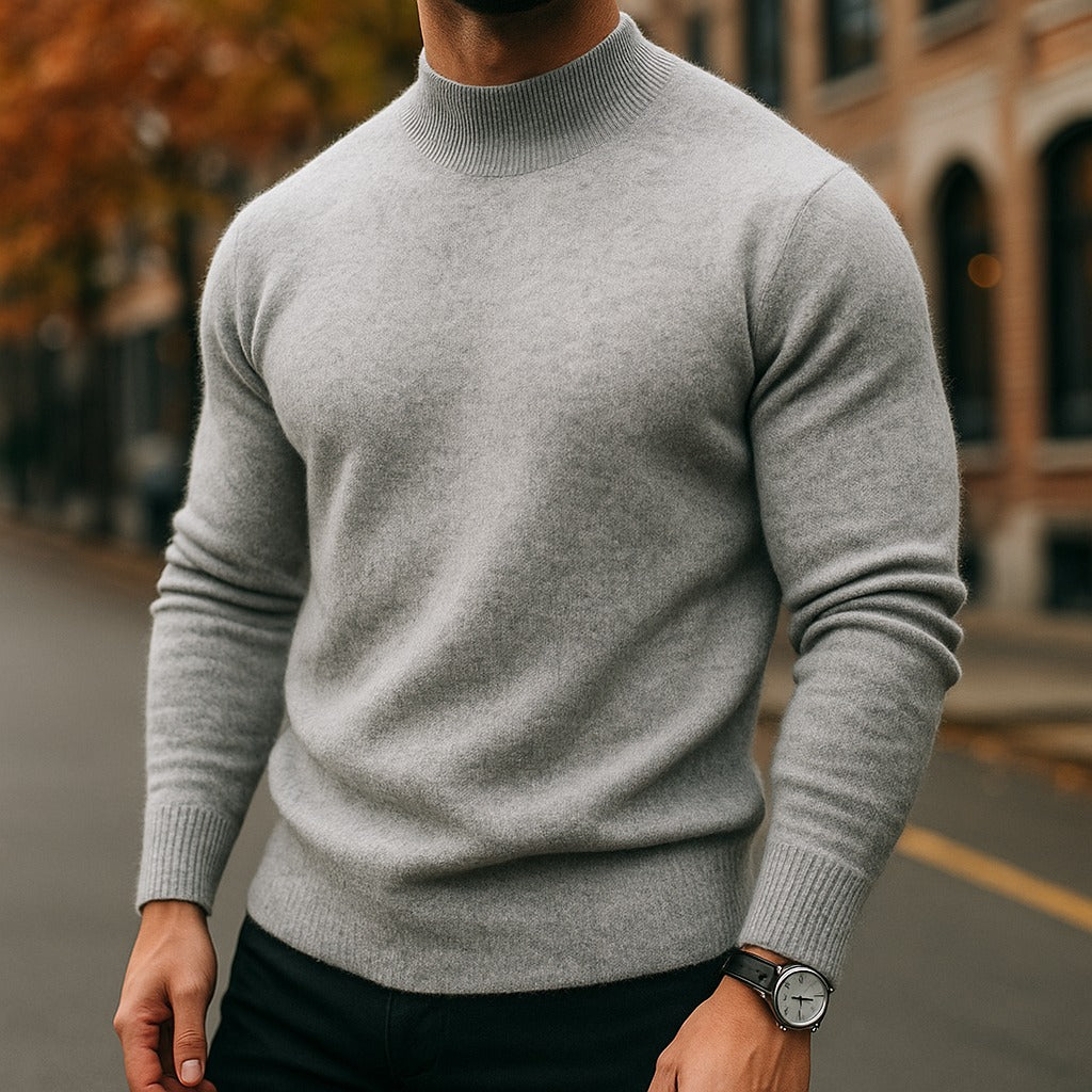 Alfie | Mock Neck Knit Sweater — TOPNEWPLACE (view 6)
