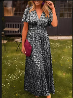 Women's Short Sleeve Floral Maxi Dress — view 10