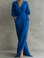 Severine | Women's Linen Wrap Maxi Dress