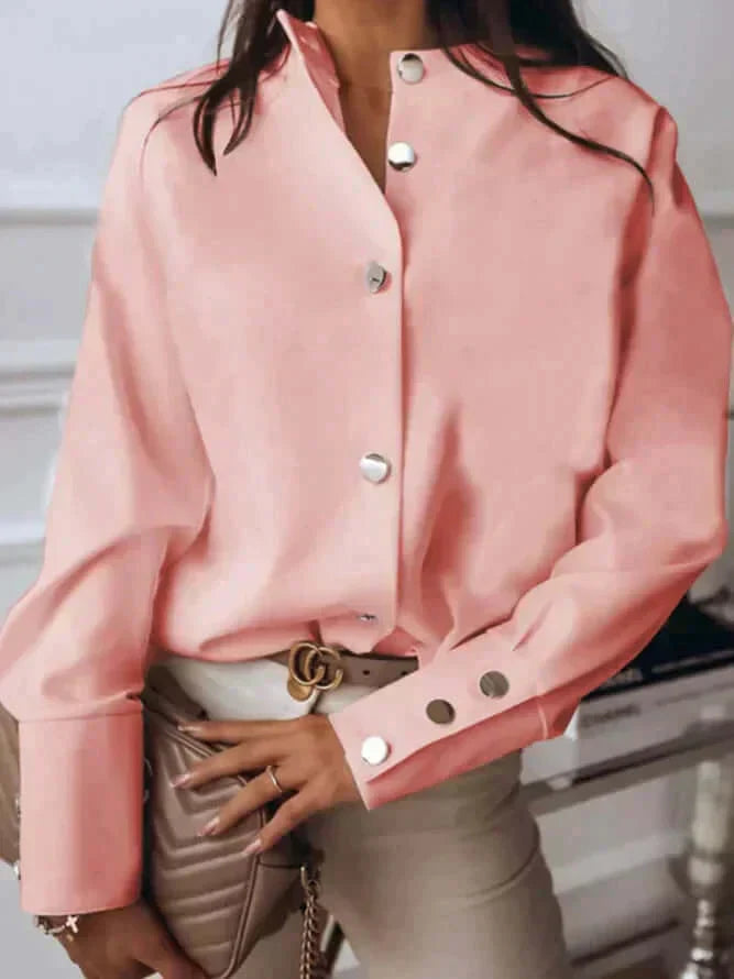 Danica | Women's High-Cuff Long Sleeve Blouse — TOPNEWPLACE (view 2)