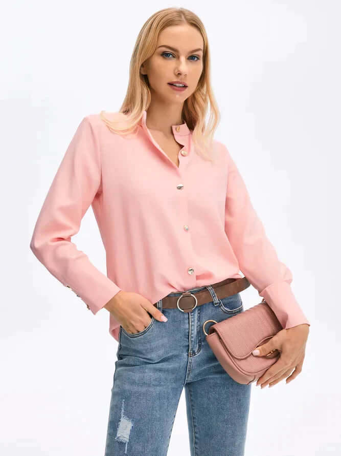 Danica | Women's High-Cuff Long Sleeve Blouse — TOPNEWPLACE (view 5)