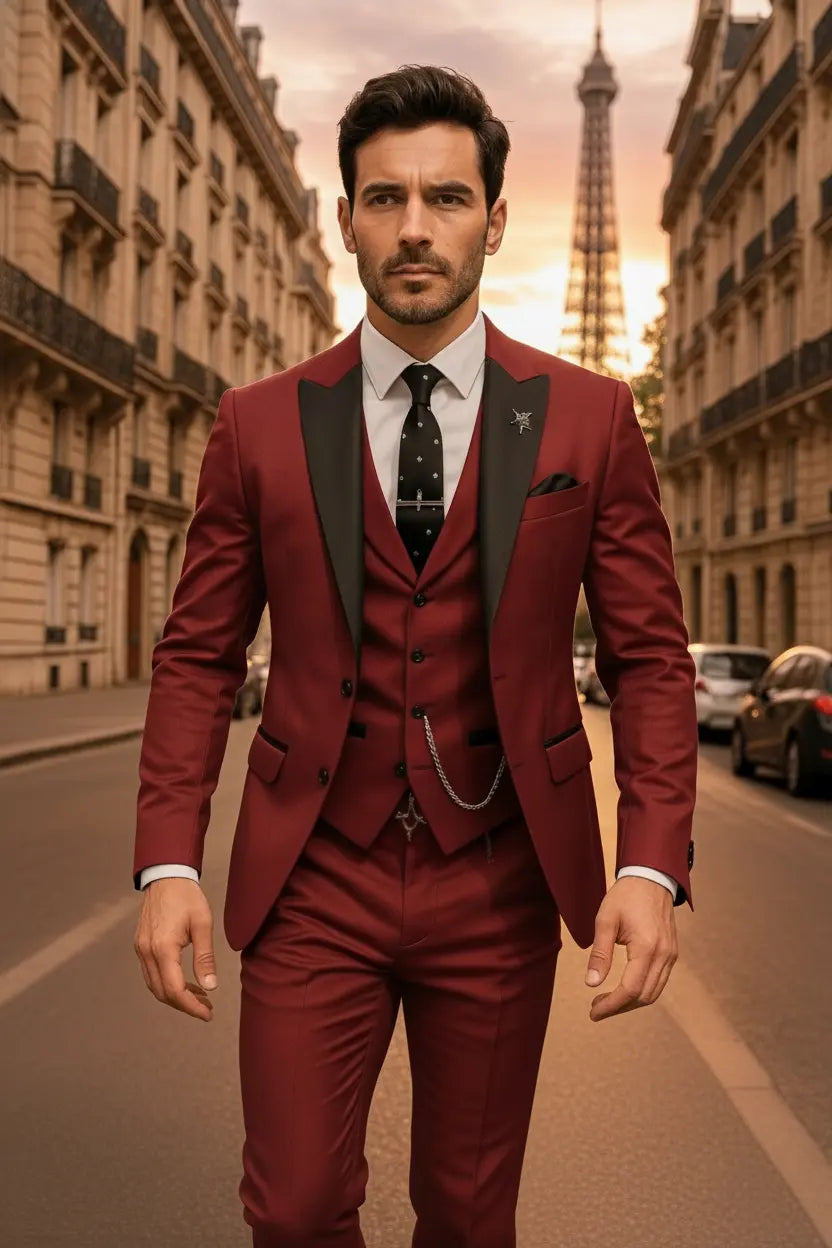 Laurent | Men's Slim Fit Three-Piece Suit with Waistcoat
