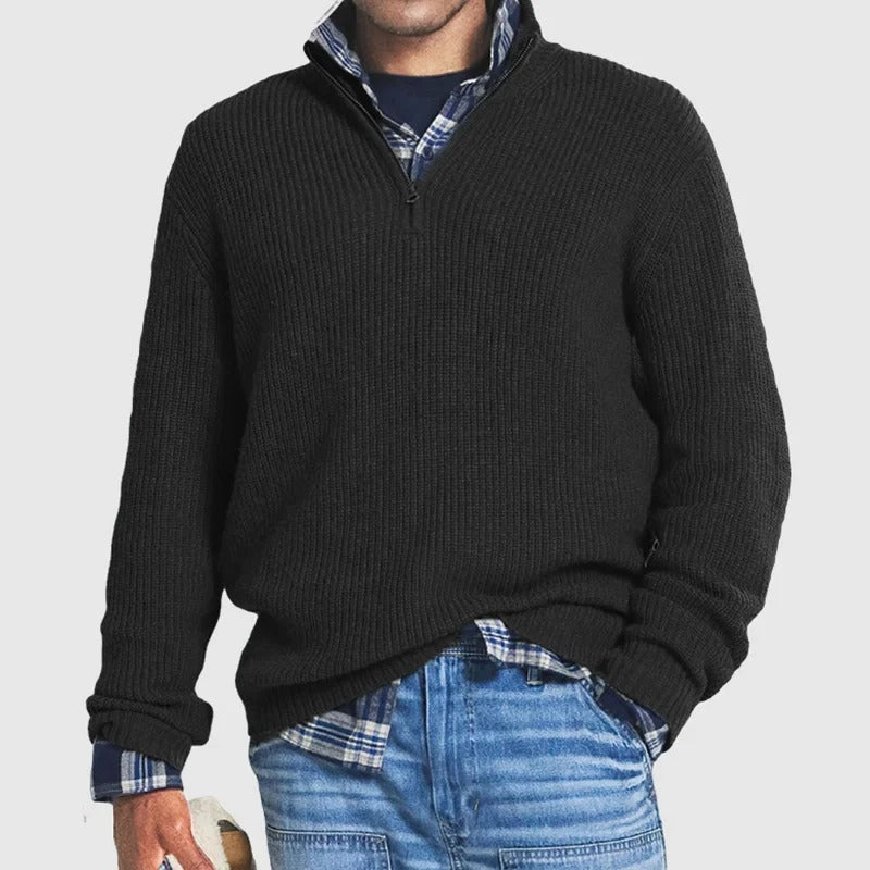 Jack | Ribbed Quarter Zip Sweater — TOPNEWPLACE (view 3)