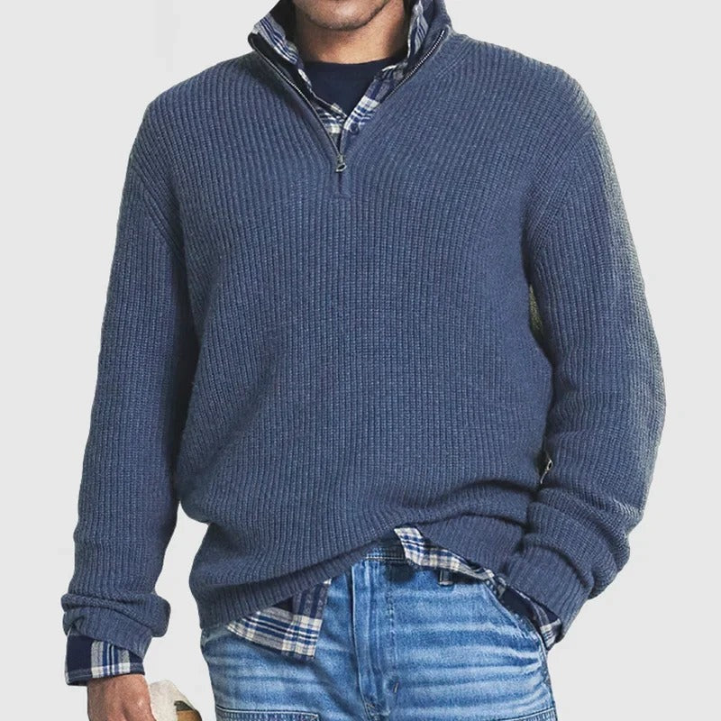 Jack | Ribbed Quarter Zip Sweater — TOPNEWPLACE (view 2)