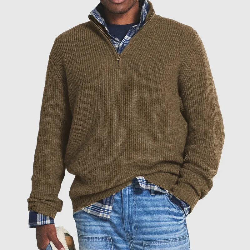 Jack | Ribbed Quarter Zip Sweater — TOPNEWPLACE (view 8)
