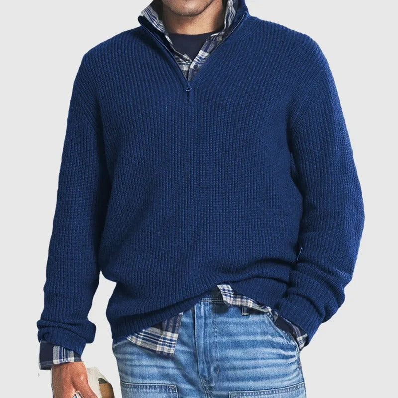 Jack | Ribbed Quarter Zip Sweater — TOPNEWPLACE
