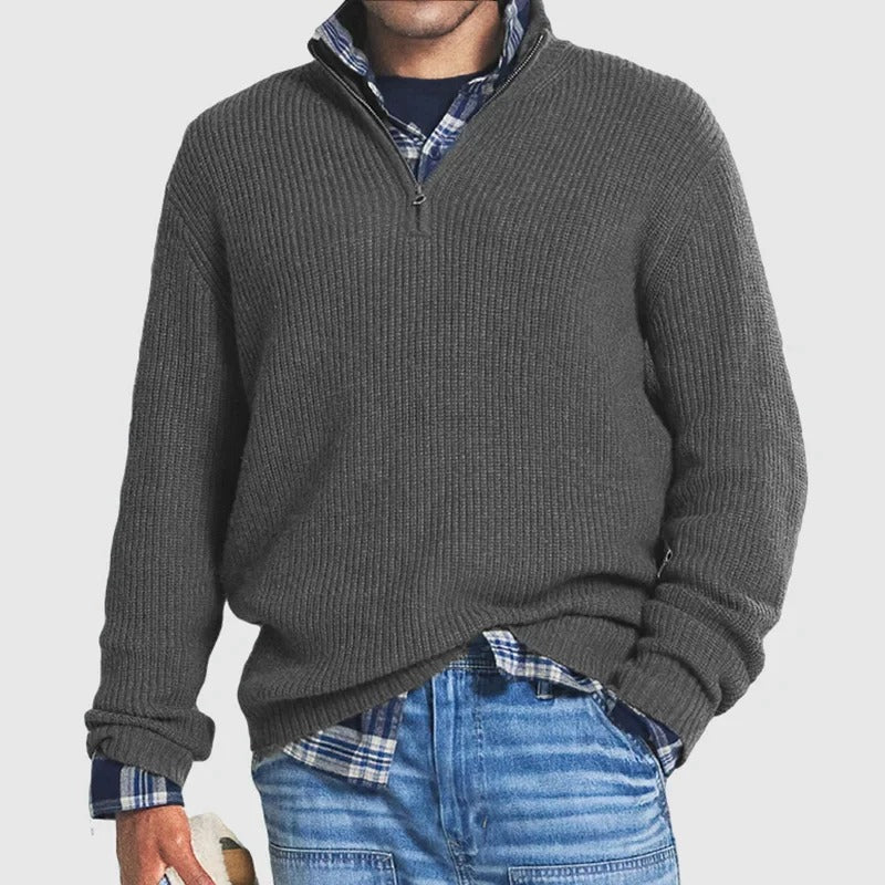 Jack | Ribbed Quarter Zip Sweater — TOPNEWPLACE (view 4)