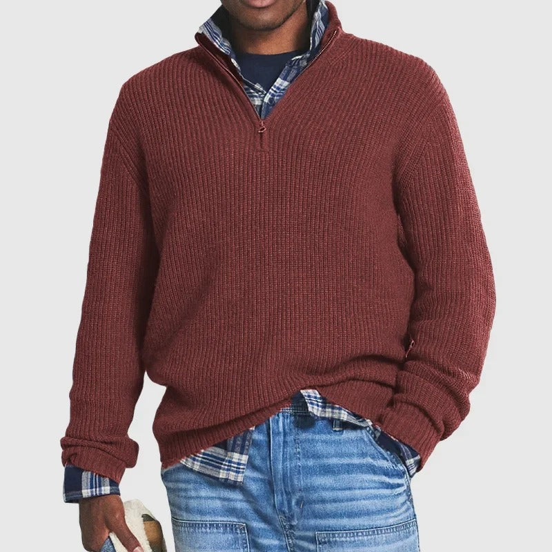 Jack | Ribbed Quarter Zip Sweater — TOPNEWPLACE (view 5)