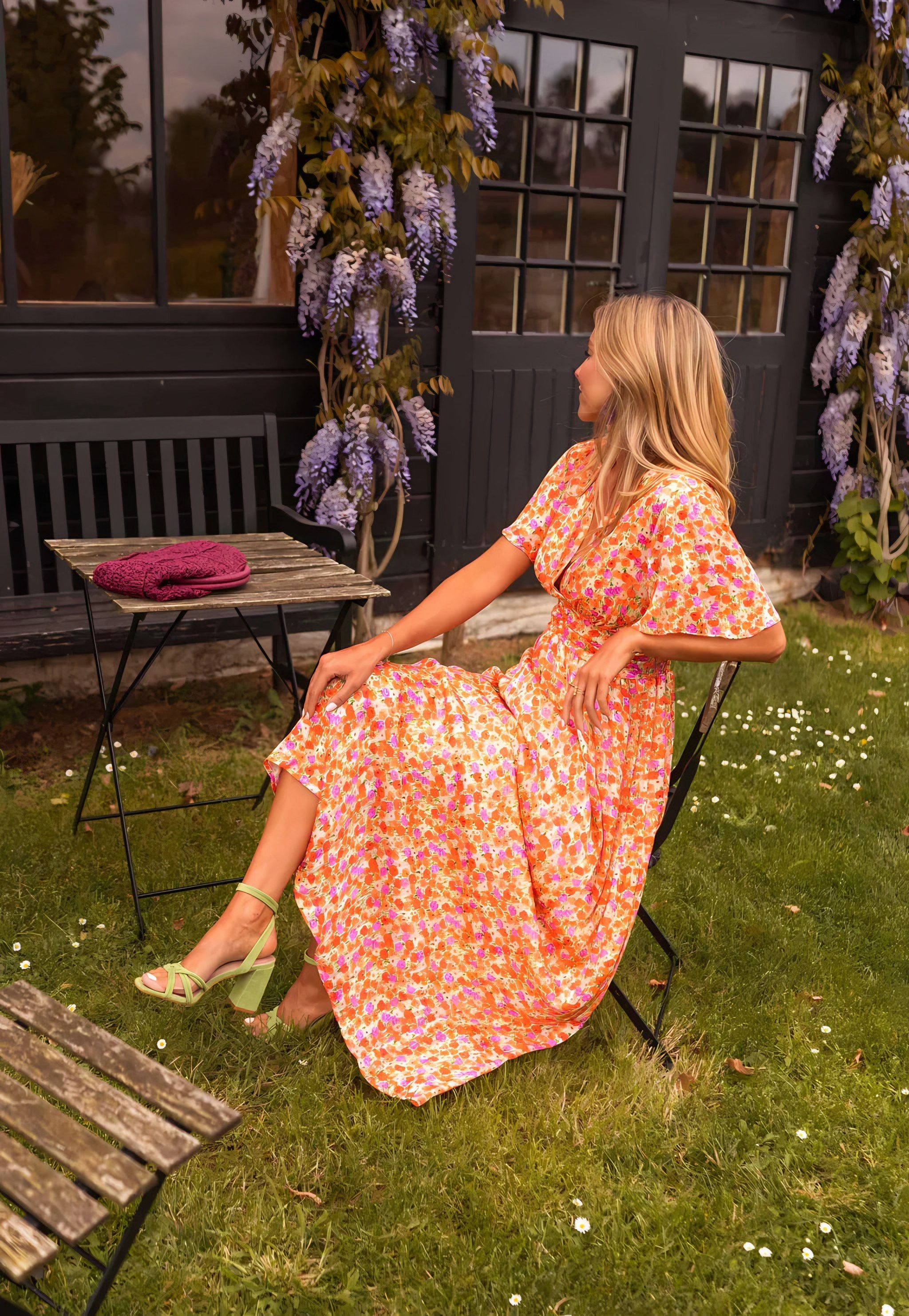 Women's Short Sleeve Floral Maxi Dress — view 2