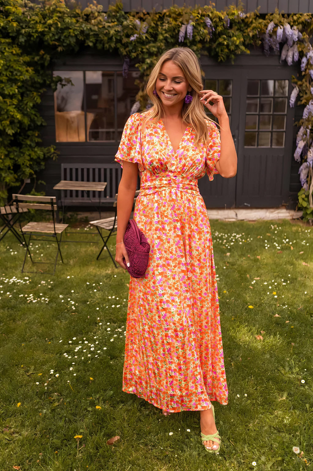 Women's Short Sleeve Floral Maxi Dress — view 1