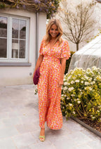 Women's Short Sleeve Floral Maxi Dress — view 6