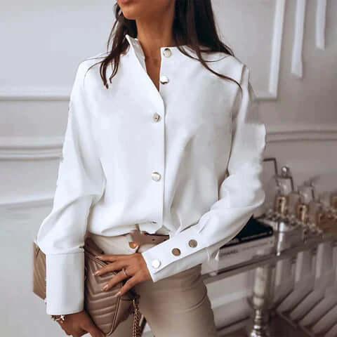 Danica | Women's High-Cuff Long Sleeve Blouse — TOPNEWPLACE