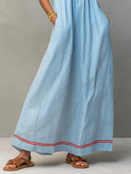 Saskia | Women's Striped Maxi Dress with Pockets