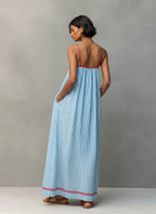 Saskia | Women's Striped Maxi Dress with Pockets