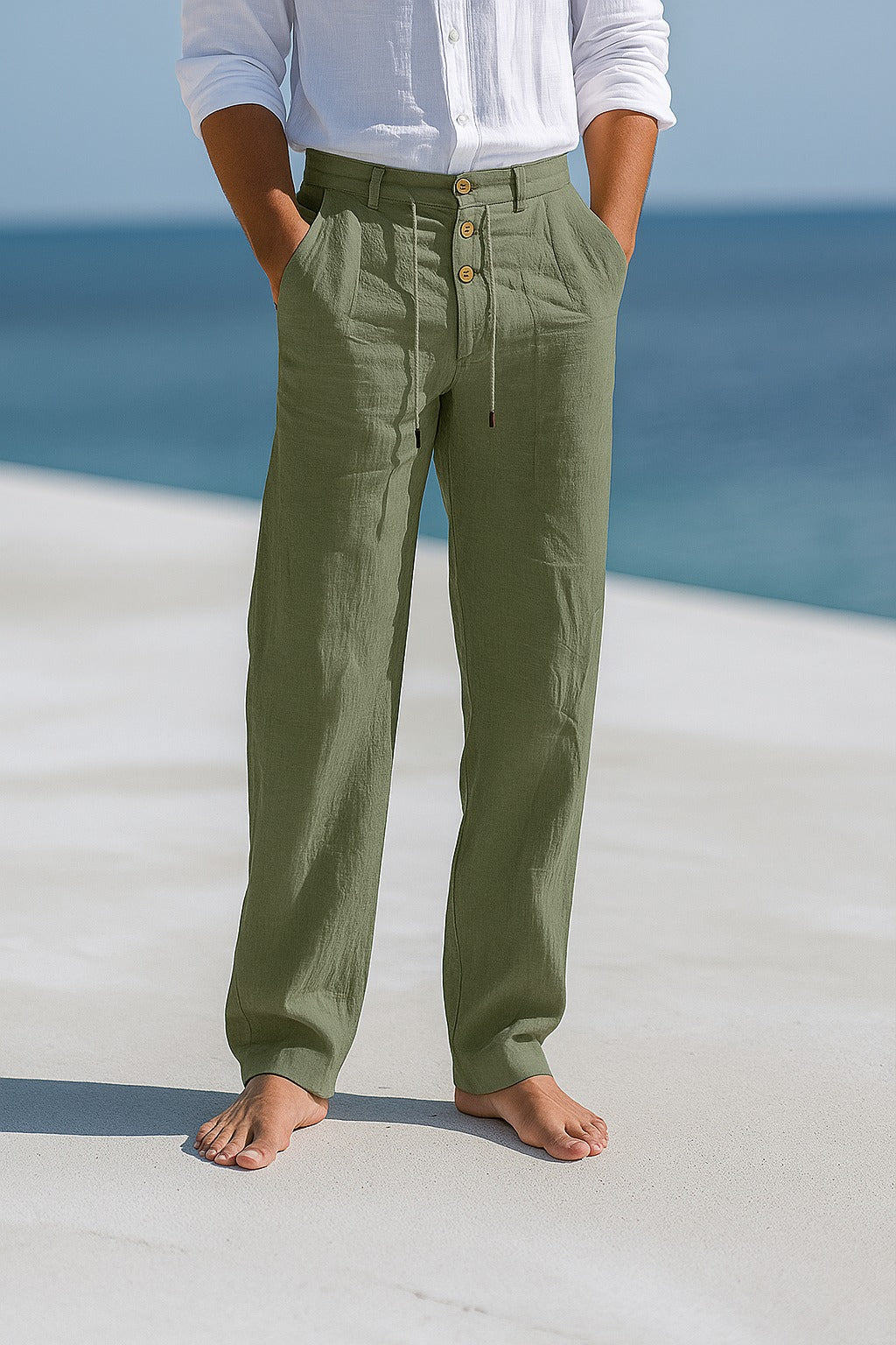Ludvig | Men's Linen Straight Leg Trousers