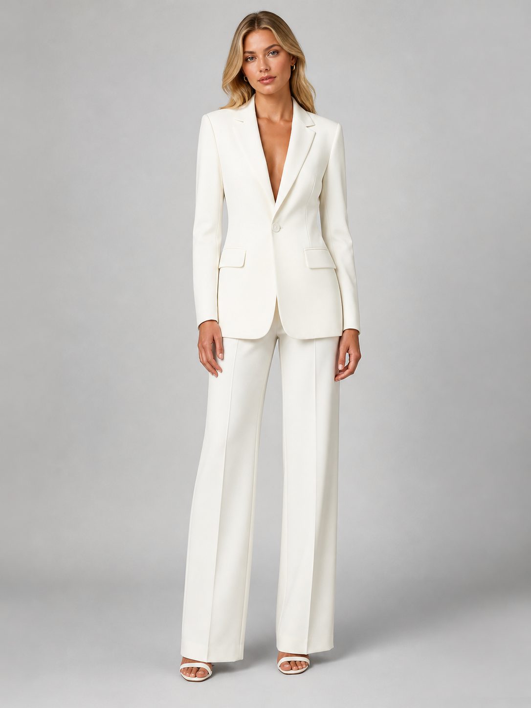 Salome | Women's Tailored Blazer and Wide Leg Trousers Set
