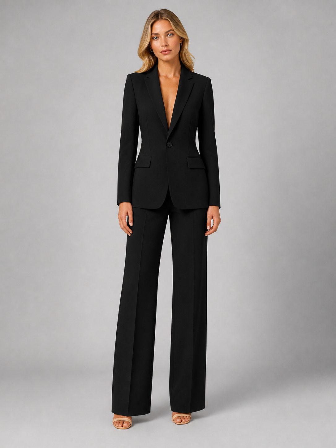 Salome | Women's Tailored Blazer and Wide Leg Trousers Set