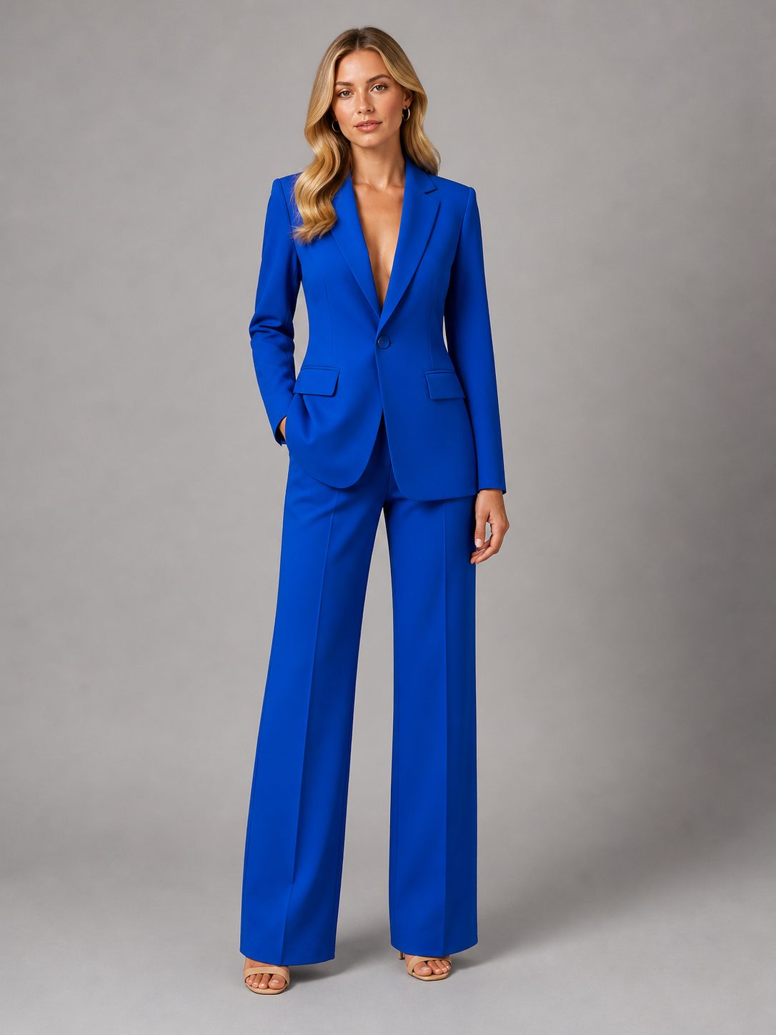 Salome | Women's Tailored Blazer and Wide Leg Trousers Set