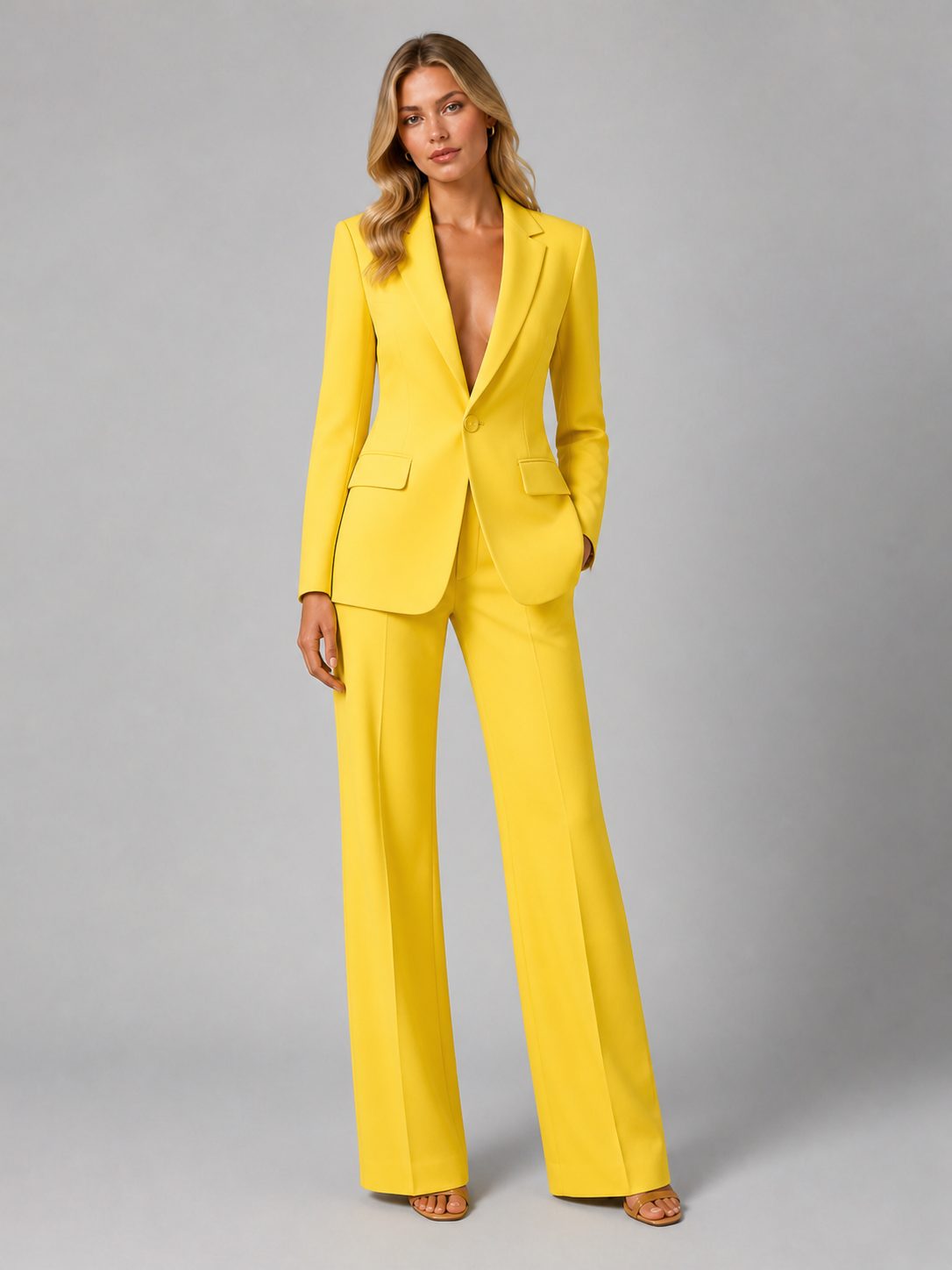 Salome | Women's Tailored Blazer and Wide Leg Trousers Set