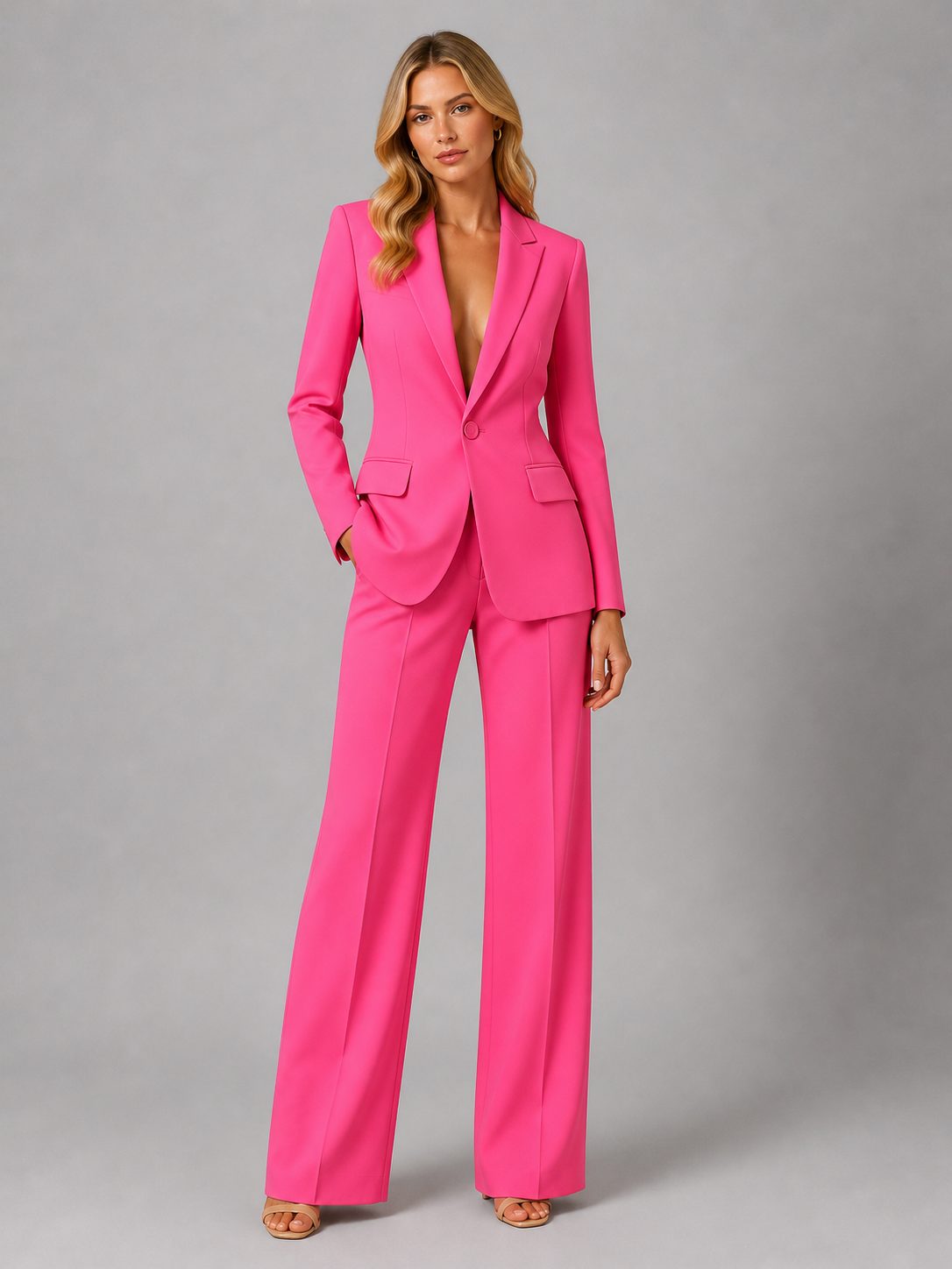 Salome | Women's Tailored Blazer and Wide Leg Trousers Set