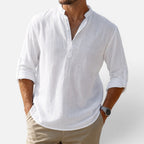 Relaxed Mandarin Collar Shirt — Breathable