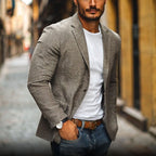 Hendrik | Men's Linen Single-Breasted Formal Blazer