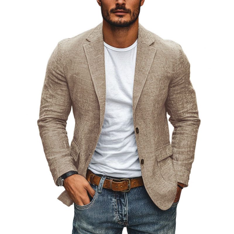 Hendrik | Men's Linen Single-Breasted Formal Blazer