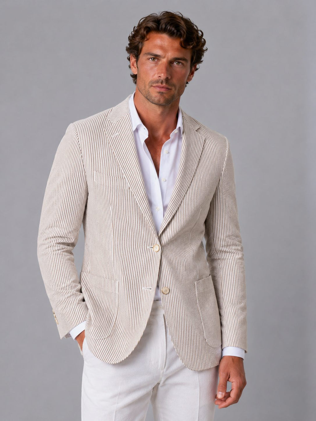 Jorgen | Men's Striped Seersucker Blazer