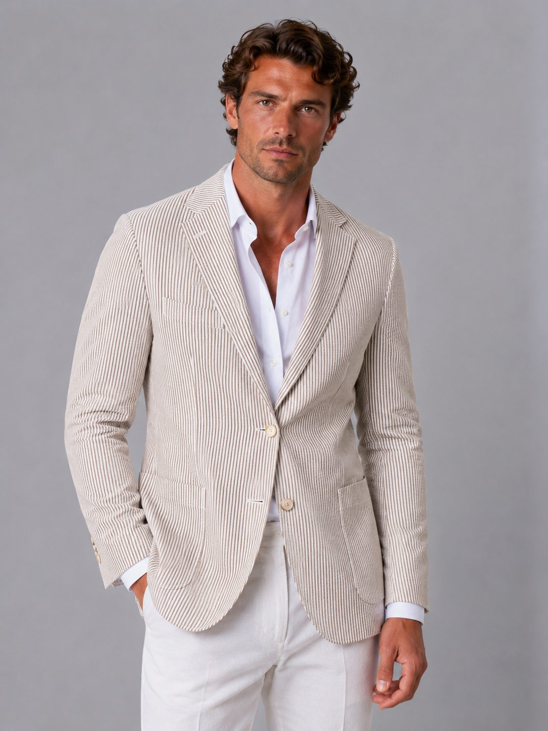 Jorgen | Men's Striped Seersucker Blazer
