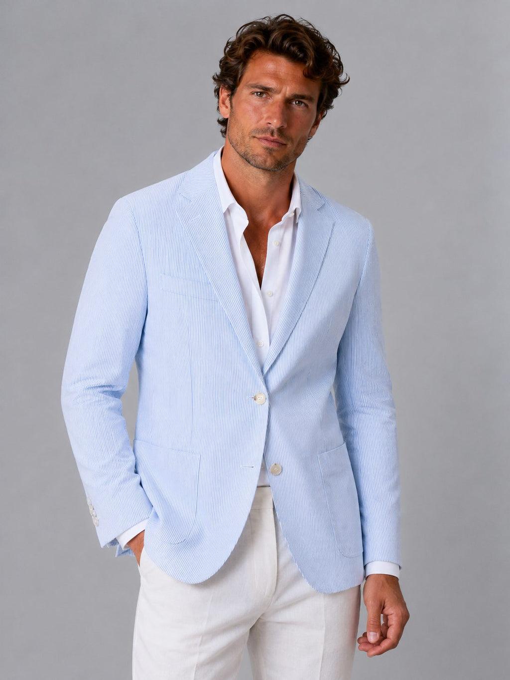 Jorgen | Men's Striped Seersucker Blazer
