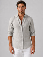 Leander | Men's Linen Look Relaxed Fit Shirt with Button-Up