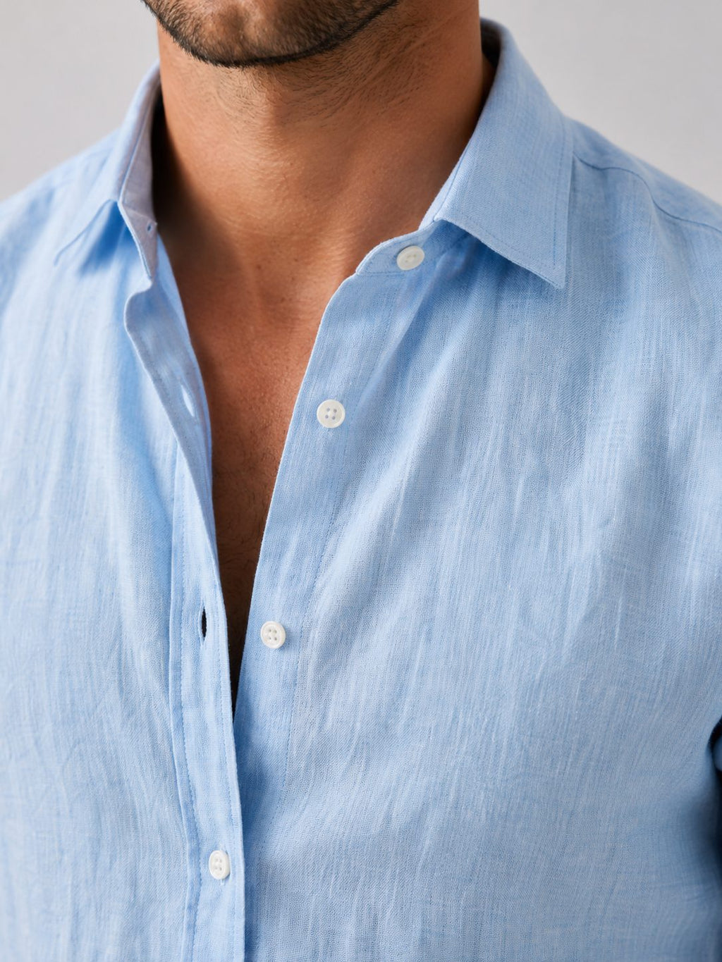 Leander | Men's Linen Look Relaxed Fit Shirt with Button-Up