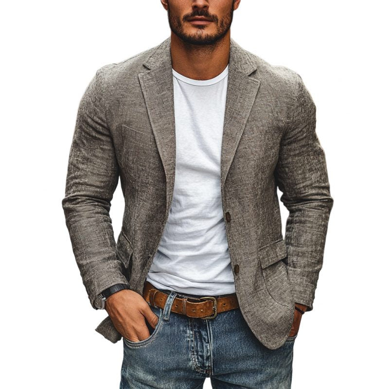 Hendrik | Men's Linen Single-Breasted Formal Blazer