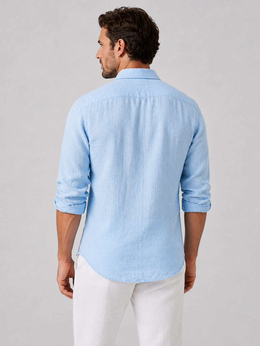 Leander | Men's Linen Look Relaxed Fit Shirt with Button-Up