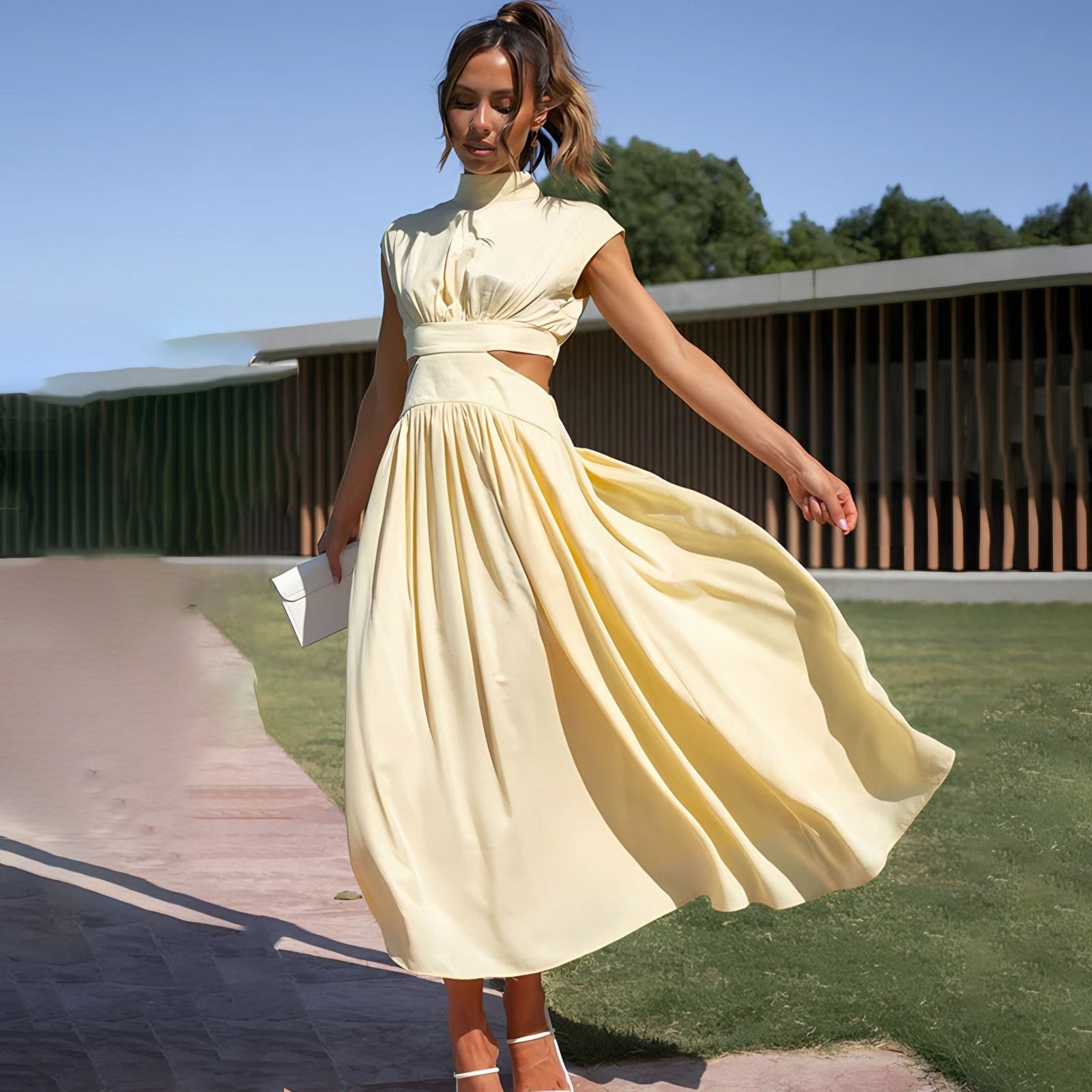 Women's Cut-Out Waist Maxi Dress — view 7