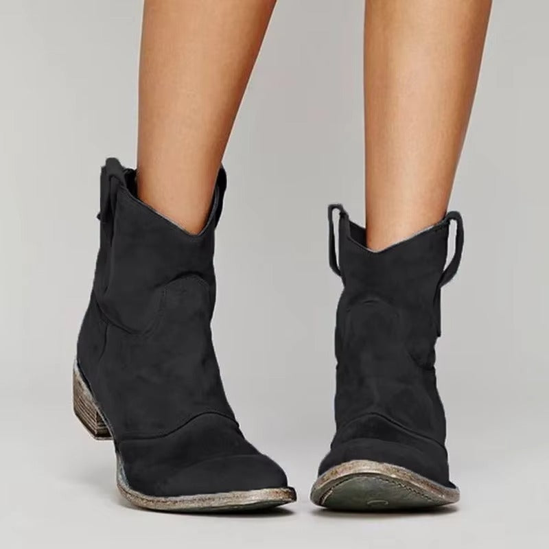 Daisy | Western Block Heel Ankle Boots — TOPNEWPLACE (view 3)