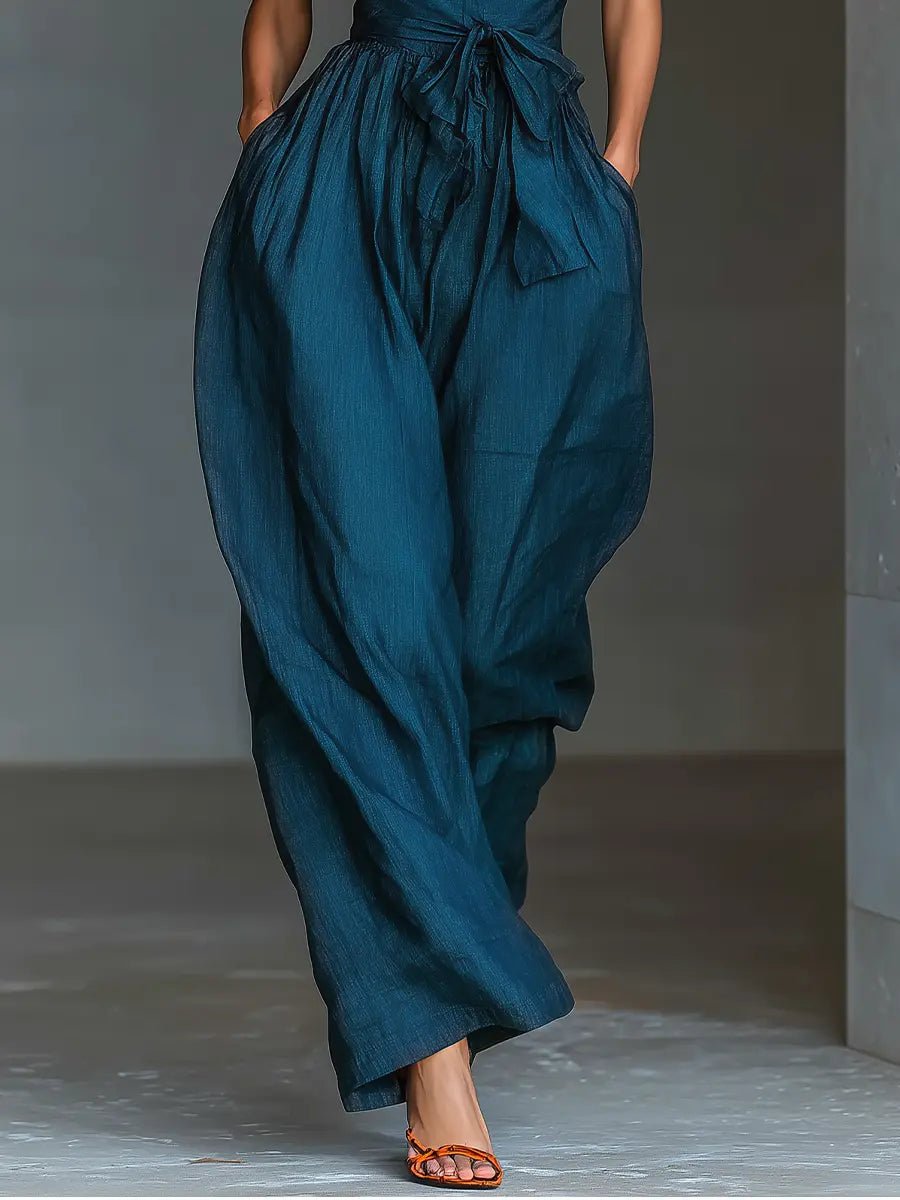 Solveig | Women's Linen Halterneck Wide-Leg Jumpsuit