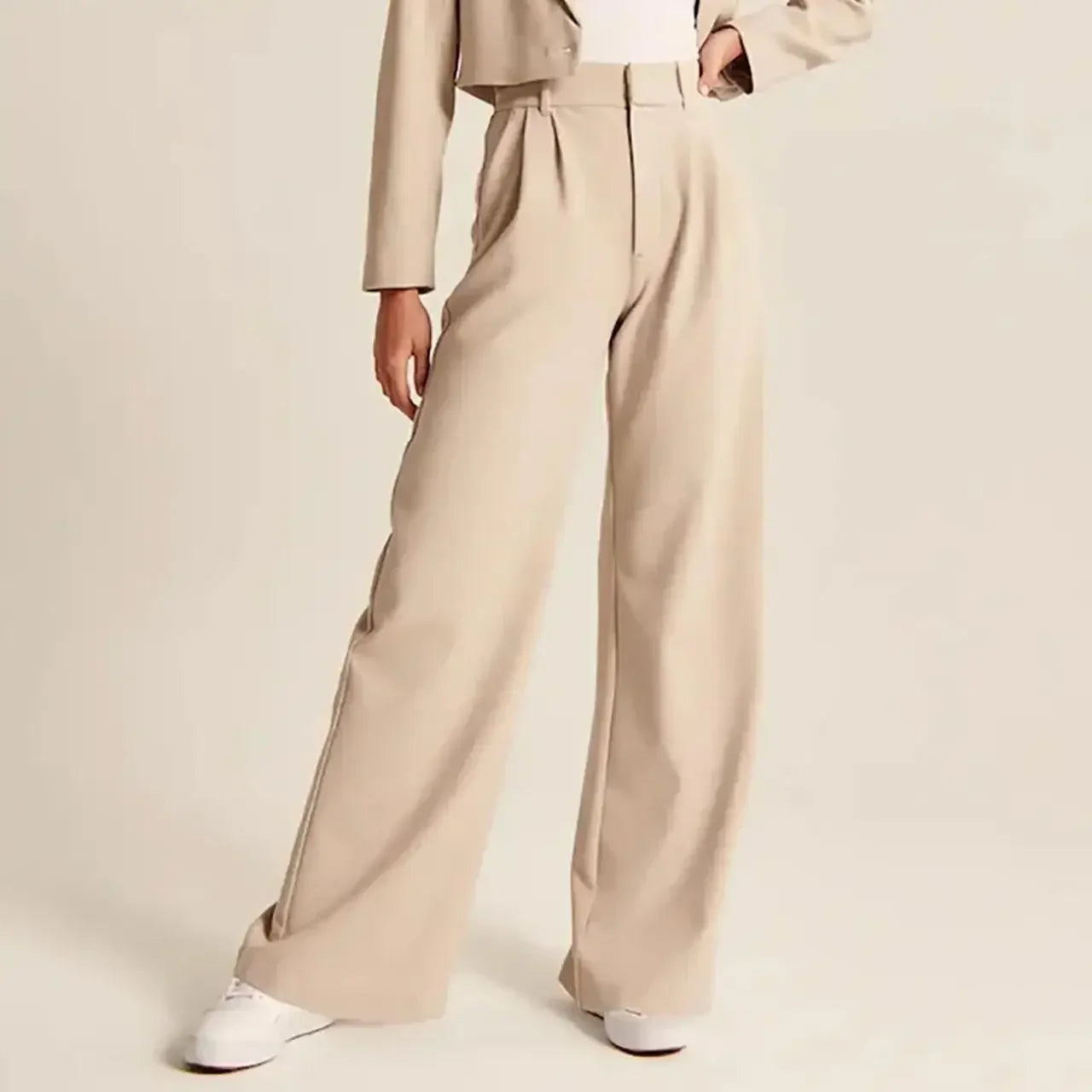 Alessia | Women Soft Wool Blend Wide-Leg Pants — TOPNEWPLACE
