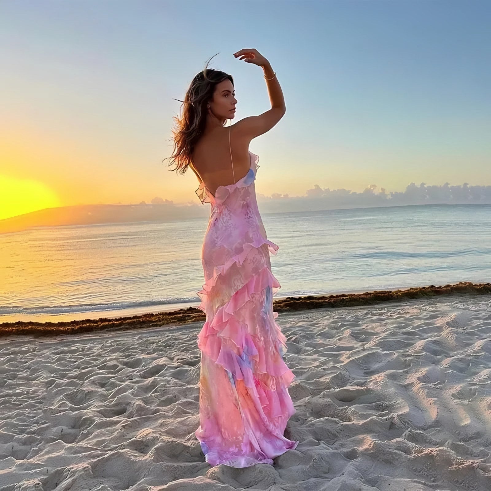 Women's Sleeveless Ruffled Maxi Dress — view 2